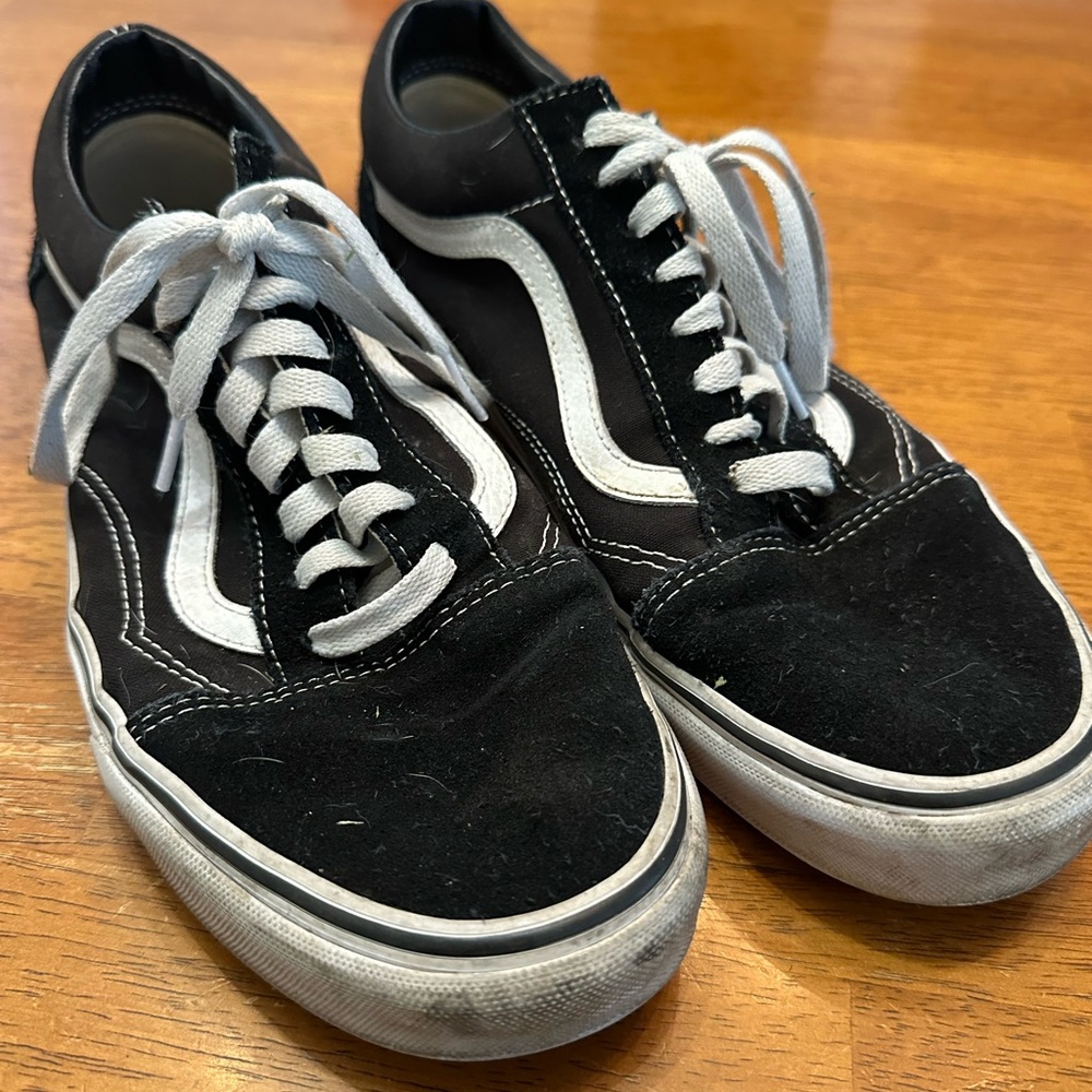 Vans Black and White Old Skool Low-Top Sneakers